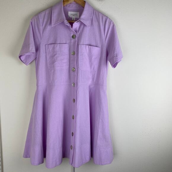 Tuckernuck Meryl Shirt Dress Size XS Lilac Purple Cotton Pomander Place - Picture 7 of 14